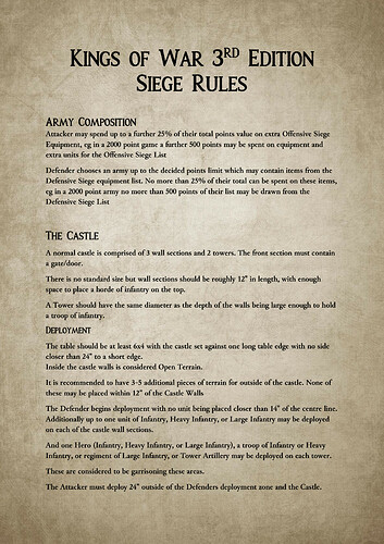 KoW siege rules