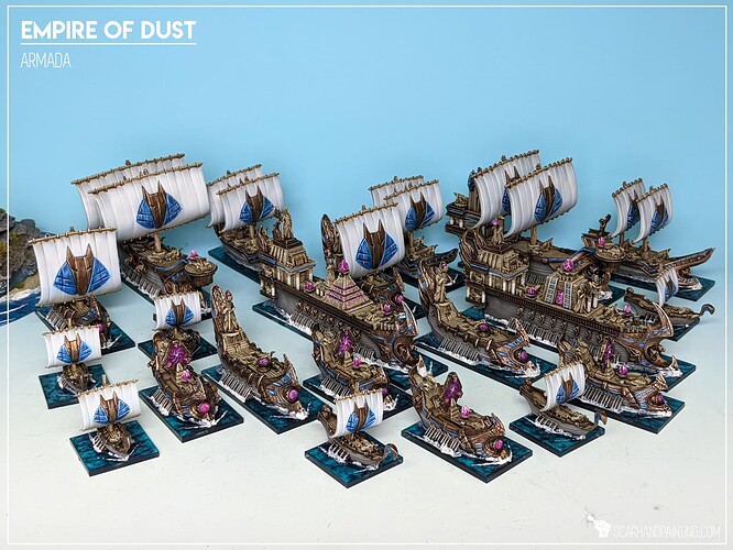 Scarhandpainting 2107 Kings of War Armada Empire of Dust fleet 2